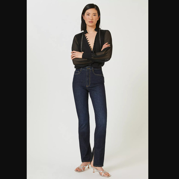 Anthropologie Pilcro The Split Straight Jeans - 27 Waist - New - Picture 1 of 4